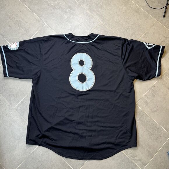 Vintage Evolution New York Baseball Jersey Men 3XL Navy #8 Y2K - Picture 8 of 10